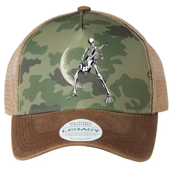 Rock And Roll Skeleton Moon Guitar Legacy Tie Dye Trucker Hat