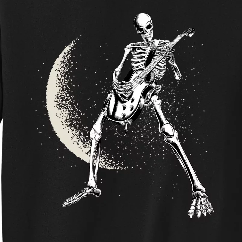 Rock And Roll Skeleton Moon Guitar Sweatshirt