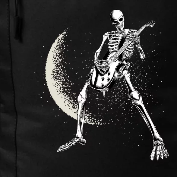 Rock And Roll Skeleton Moon Guitar Daily Commute Backpack