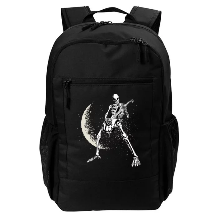 Rock And Roll Skeleton Moon Guitar Daily Commute Backpack