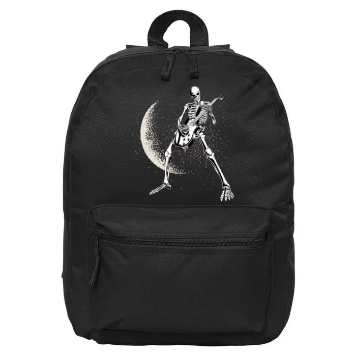 Rock And Roll Skeleton Moon Guitar 16 in Basic Backpack