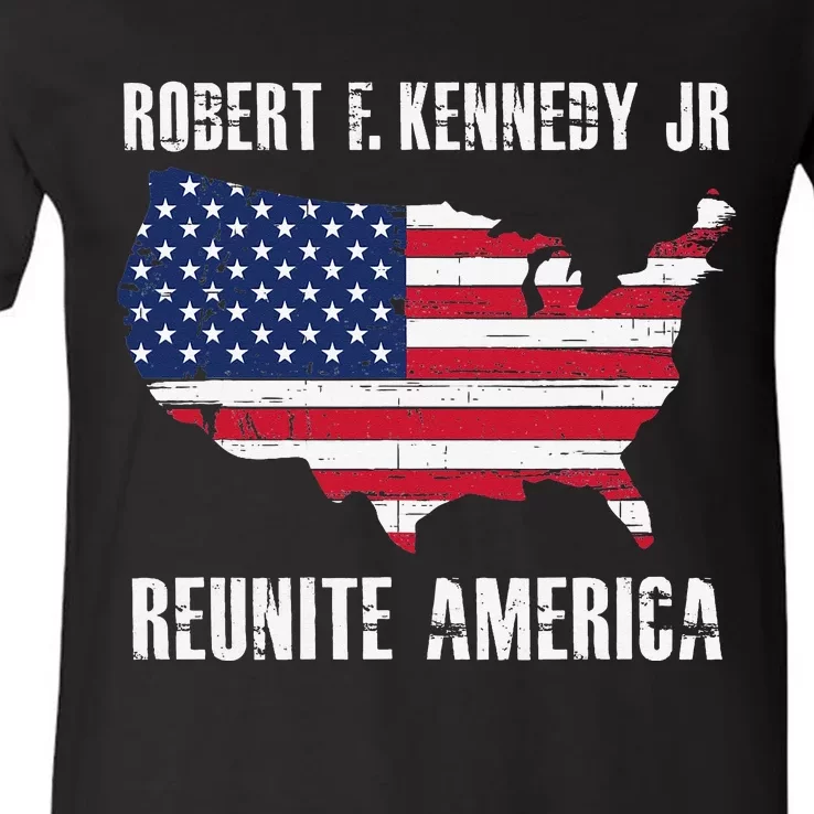 Reunite America RFK Kennedy Democrat President 2024 V-Neck T-Shirt