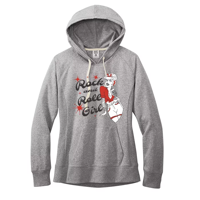 Rock And Roll Girl Vintage Women's Fleece Hoodie