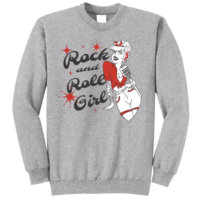 Rock And Roll Girl Vintage Tall Sweatshirt