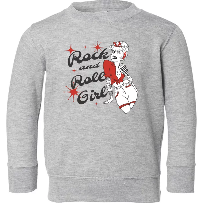 Rock And Roll Girl Vintage Toddler Sweatshirt