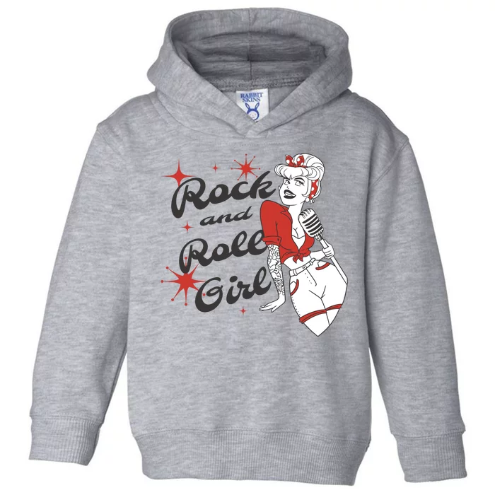 Rock And Roll Girl Vintage Toddler Hoodie