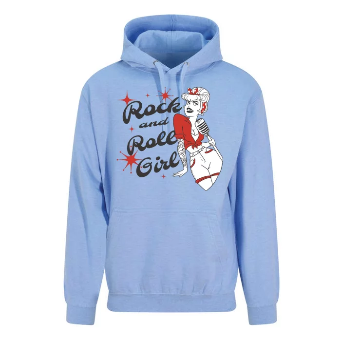 Rock And Roll Girl Vintage Unisex Surf Hoodie