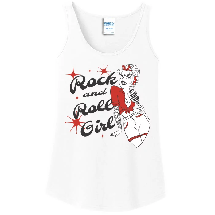 Rock And Roll Girl Vintage Ladies Essential Tank