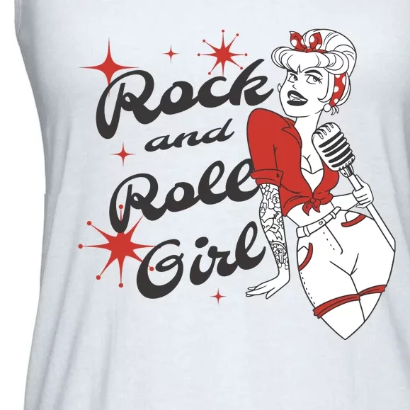 Rock And Roll Girl Vintage Ladies Essential Flowy Tank