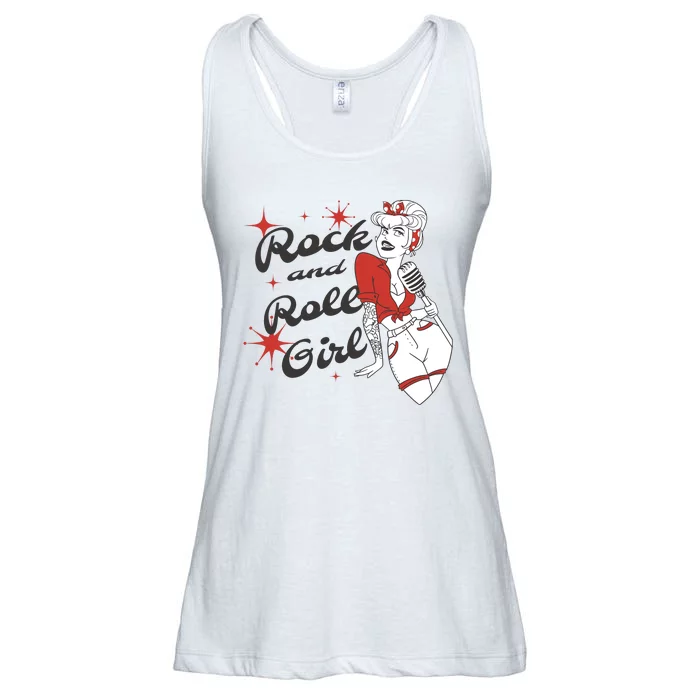 Rock And Roll Girl Vintage Ladies Essential Flowy Tank