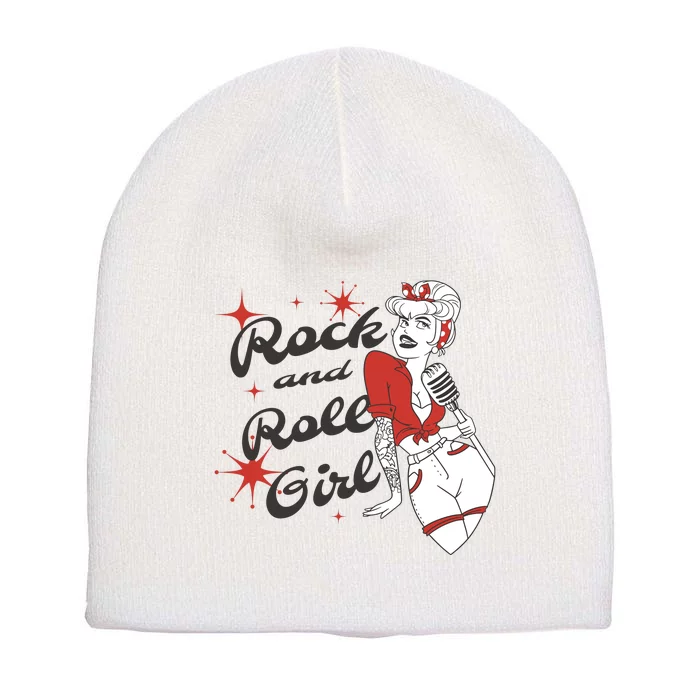 Rock And Roll Girl Vintage Short Acrylic Beanie