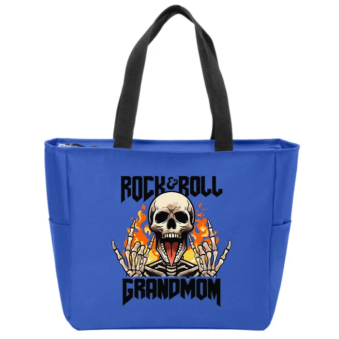 Rock And Roll Grandmom Vintage Retro Rock&Roll Rock Concert Zip Tote Bag