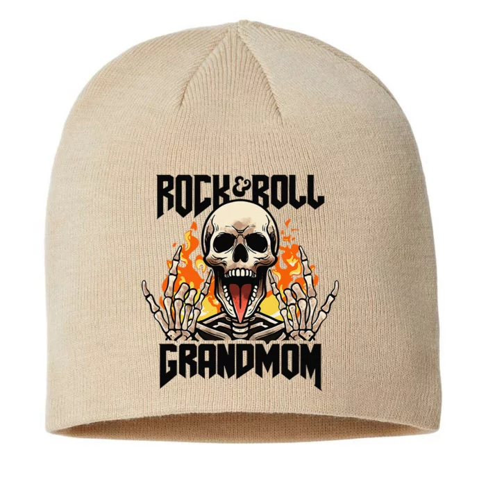 Rock And Roll Grandmom Vintage Retro Rock&Roll Rock Concert 8 1/2in Sustainable Knit Beanie