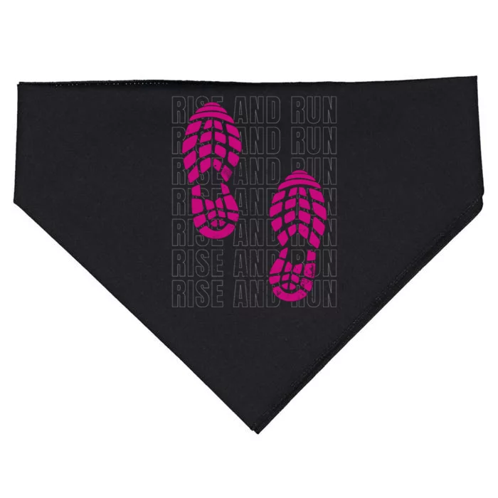 Rise And Run Pink Print USA-Made Doggie Bandana