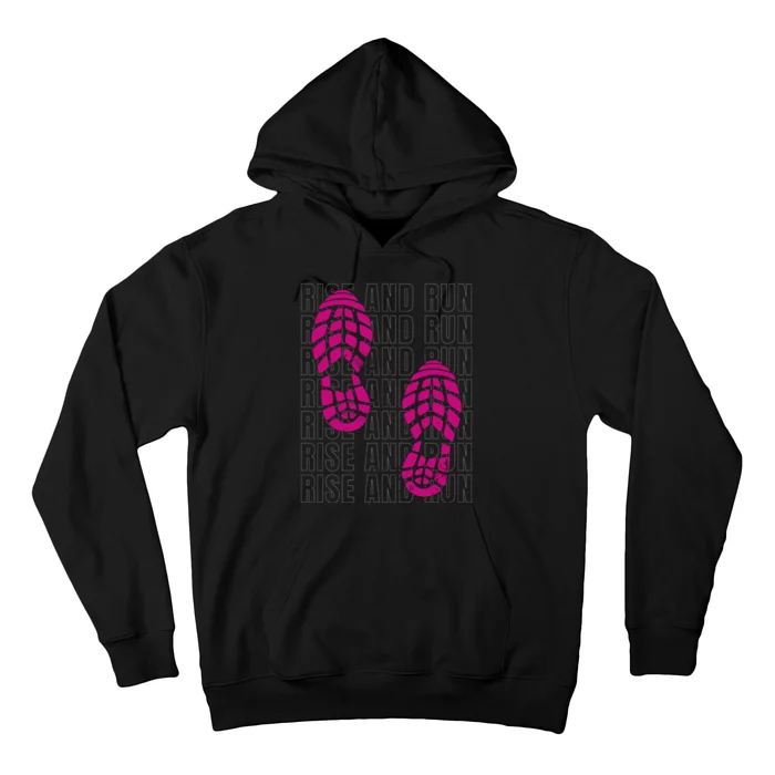 Rise And Run Pink Print Hoodie