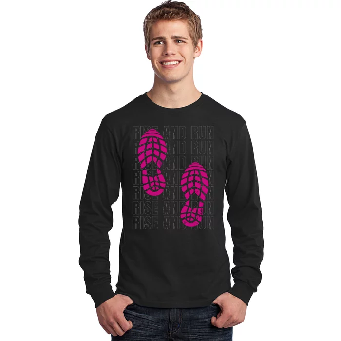 Rise And Run Pink Print Long Sleeve Shirt