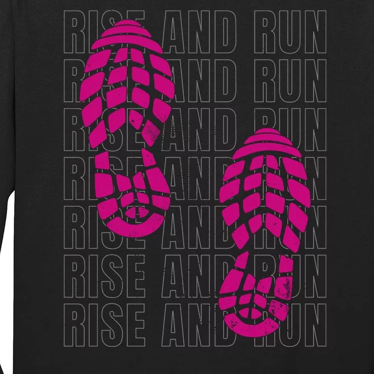 Rise And Run Pink Print Long Sleeve Shirt