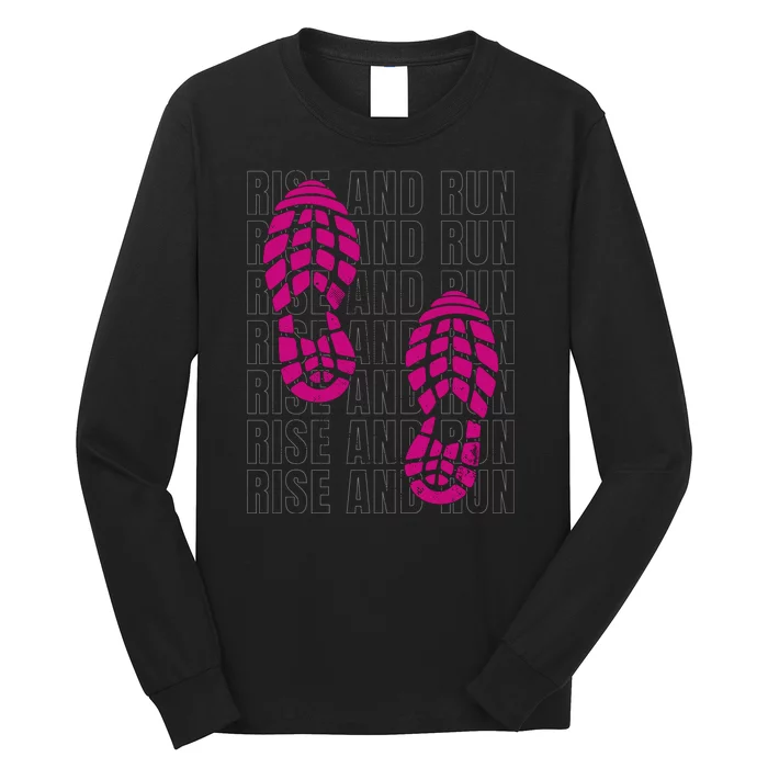 Rise And Run Pink Print Long Sleeve Shirt