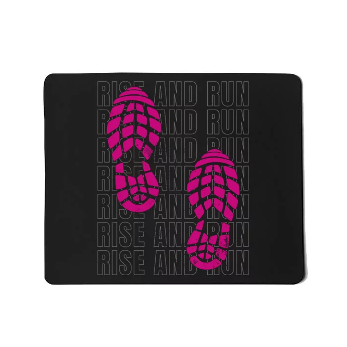 Rise And Run Pink Print Mousepad