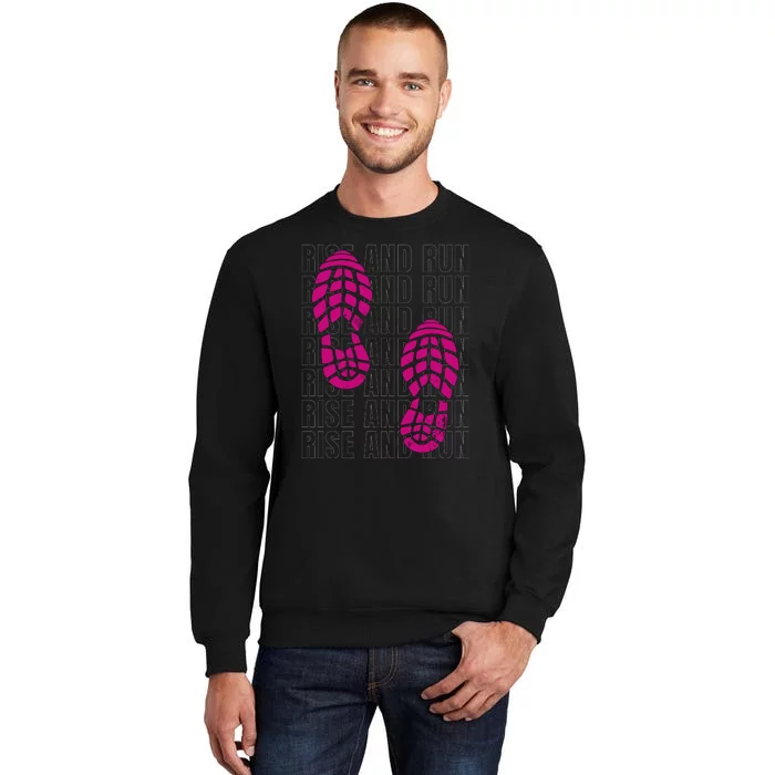 Rise And Run Pink Print Tall Sweatshirt