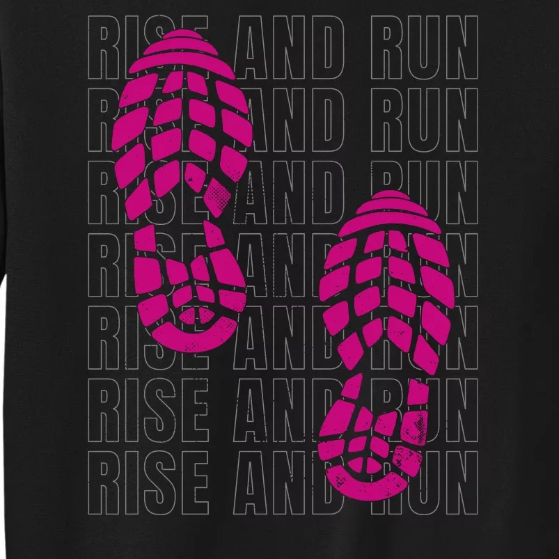 Rise And Run Pink Print Tall Sweatshirt