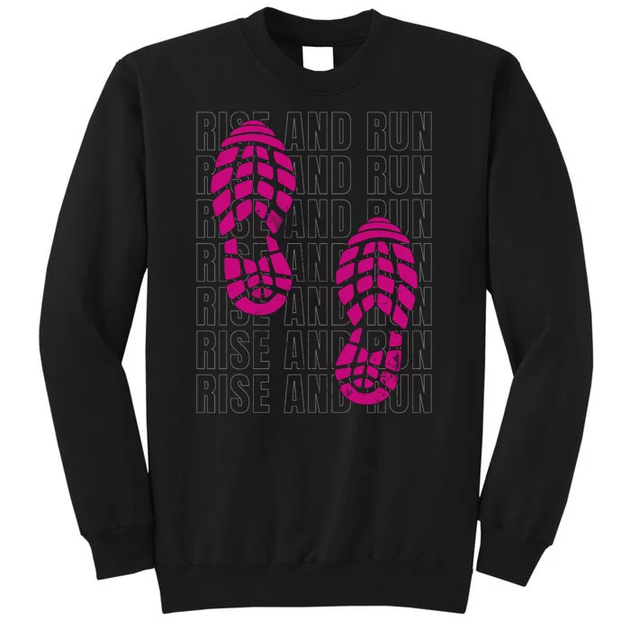 Rise And Run Pink Print Tall Sweatshirt