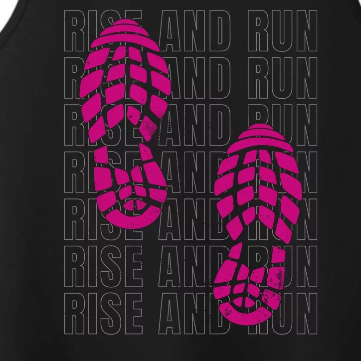 Rise And Run Pink Print Performance Tank