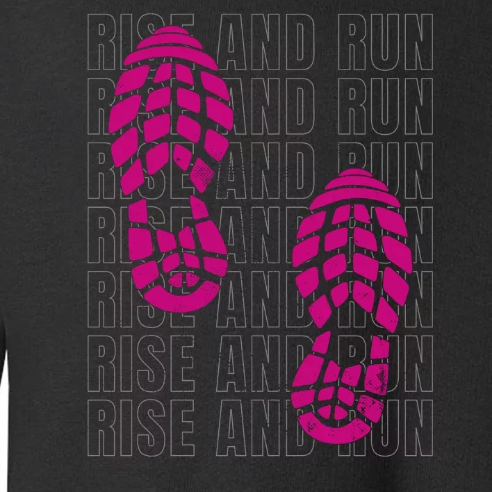 Rise And Run Pink Print Toddler Sweatshirt