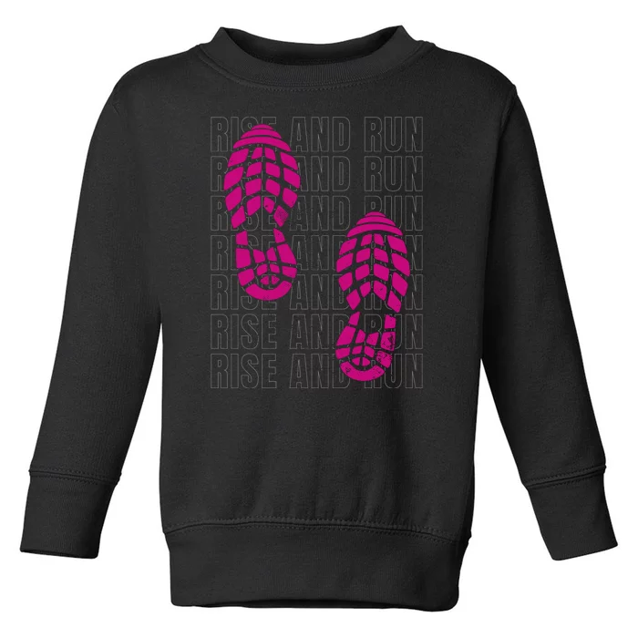 Rise And Run Pink Print Toddler Sweatshirt