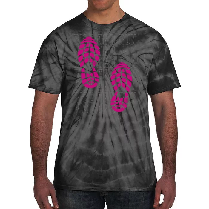 Rise And Run Pink Print Tie-Dye T-Shirt