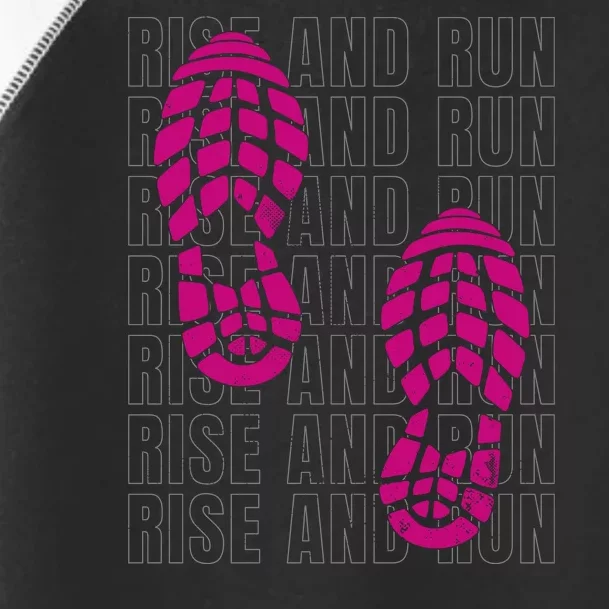 Rise And Run Pink Print Toddler Fine Jersey T-Shirt