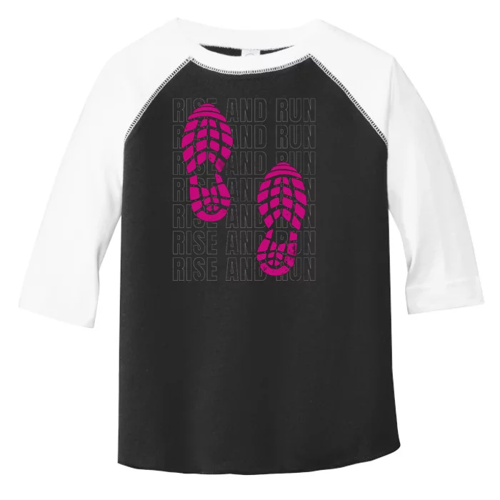 Rise And Run Pink Print Toddler Fine Jersey T-Shirt