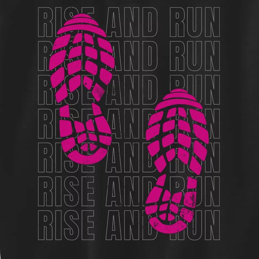 Rise And Run Pink Print Kids Sweatshirt