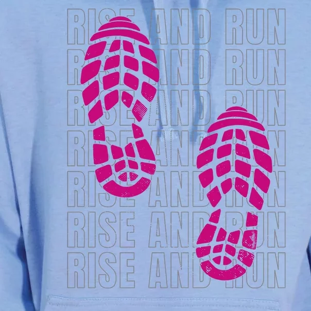 Rise And Run Pink Print Unisex Surf Hoodie