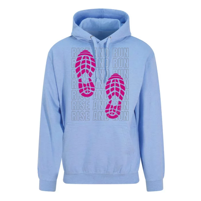 Rise And Run Pink Print Unisex Surf Hoodie