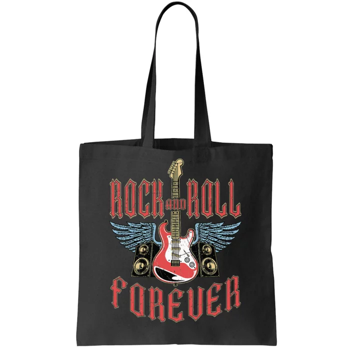 Rock And Roll Guitar Vintage Rock Music Tote Bag