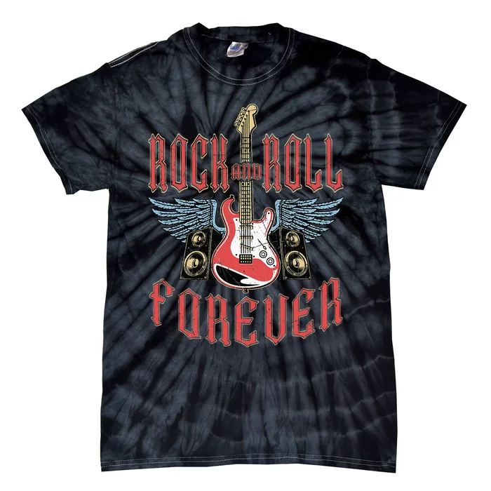 Rock And Roll Guitar Vintage Rock Music Tie-Dye T-Shirt