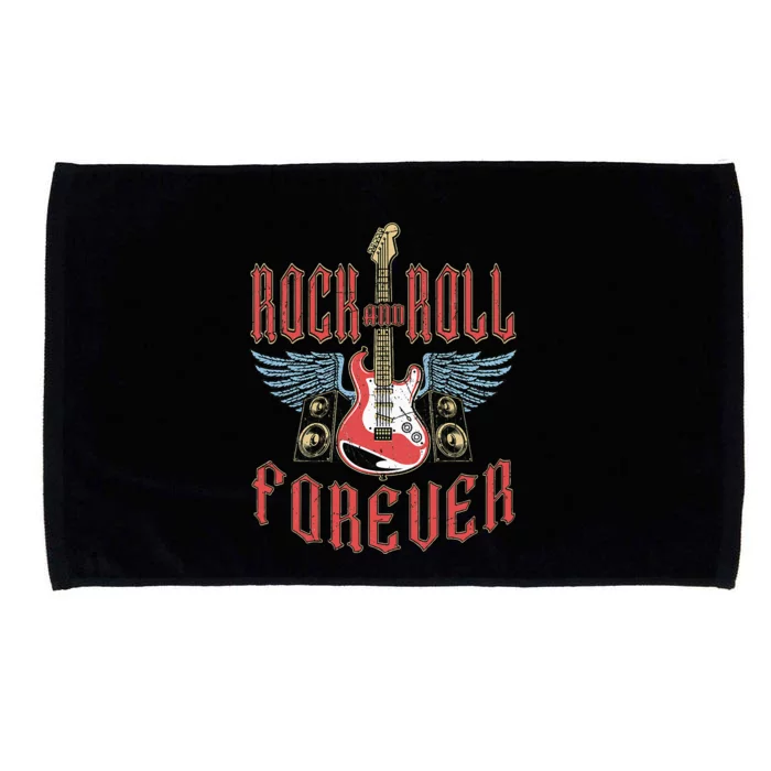 Rock And Roll Guitar Vintage Rock Music Microfiber Hand Towel