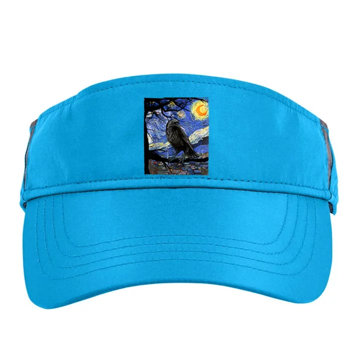 Raven Art Raven Lover Van Gogh Starry Night Crow Lover Adult Drive Performance Visor