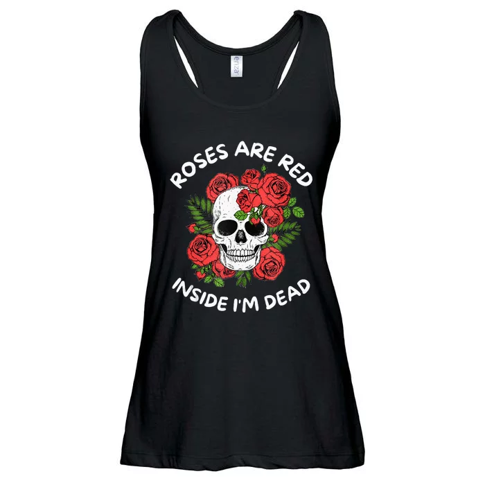 Roses Are Red Inside Im Dead Skeleton Valentine Day Women Ladies Essential Flowy Tank