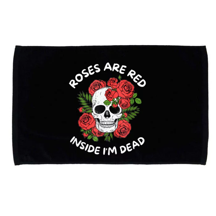 Roses Are Red Inside Im Dead Skeleton Valentine Day Women Microfiber Hand Towel