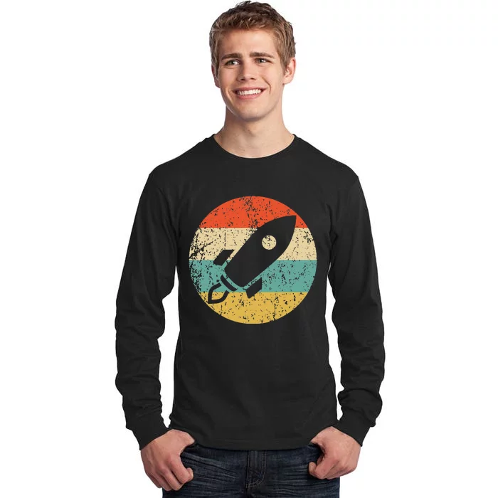 Retro Astronaut Rocket Vintage Space Ship Video Game Tall Long Sleeve T-Shirt