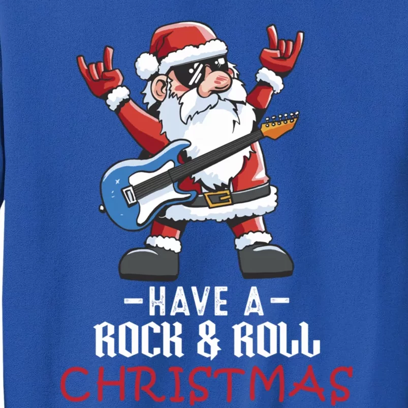 Rock And Roll Guitar Santa Christmas Rock Music Lover Gift Sweatshirt