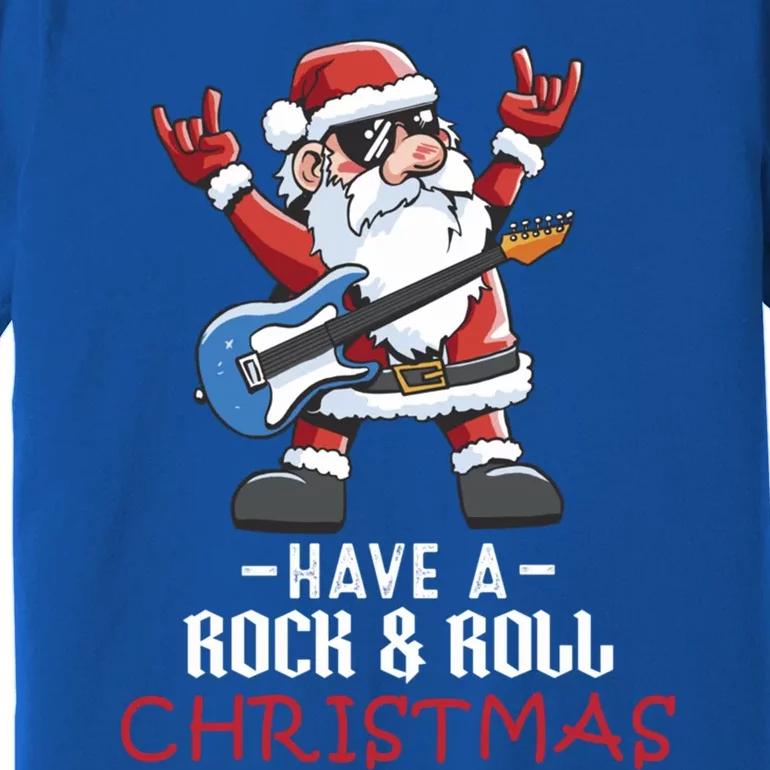 Rock And Roll Guitar Santa Christmas Rock Music Lover Gift Premium T-Shirt