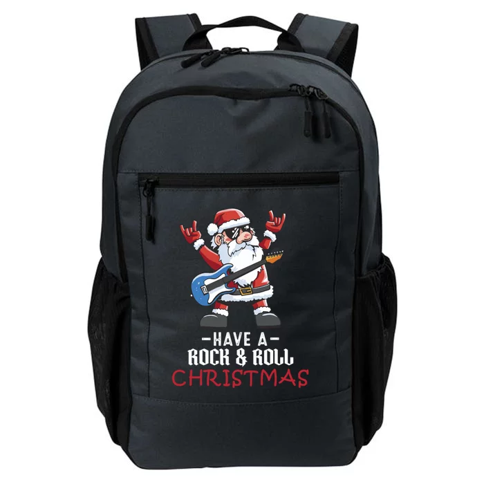 Rock And Roll Guitar Santa Christmas Rock Music Lover Gift Daily Commute Backpack