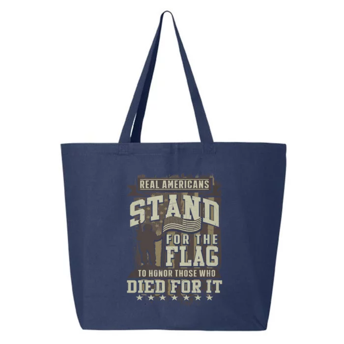 Real Americans Stand For The Flag To Honor The Fallen Cute Gift 25L Jumbo Tote