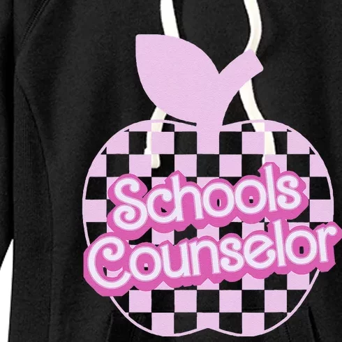 Retro Apple School Counselor Groovy Teacher Back To School Women's Fleece Hoodie