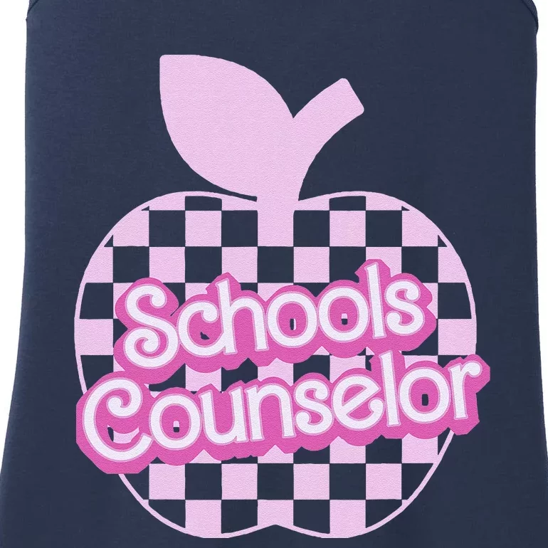 Retro Apple School Counselor Groovy Teacher Back To School Ladies Essential Tank