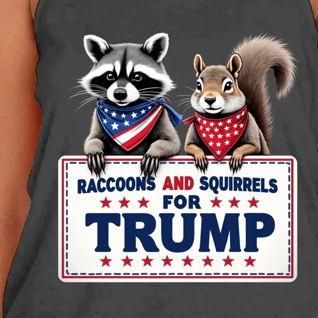 Raccoons And Squirrels For Trump Women's Knotted Racerback Tank