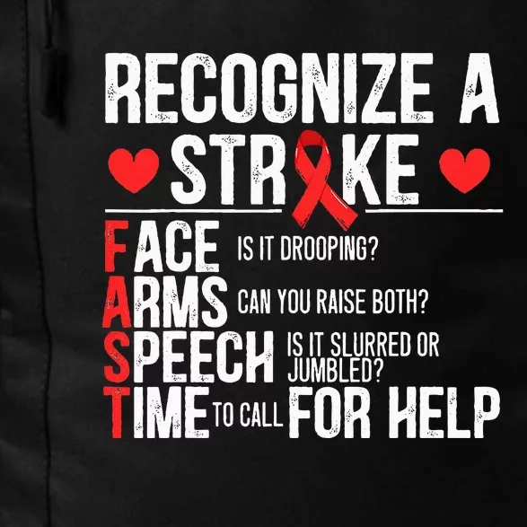 Recognize A Stroke Awareness Brain Attack I Wear Red Daily Commute Backpack